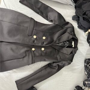 Elegant Black Double-Breasted Women's Blazer